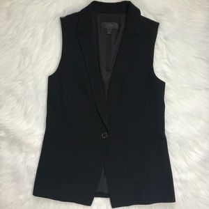 J. Crew Black single button drapey vest size 4